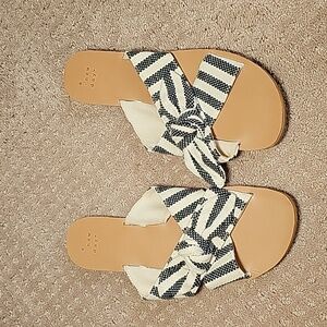 Navy Striped Sandals